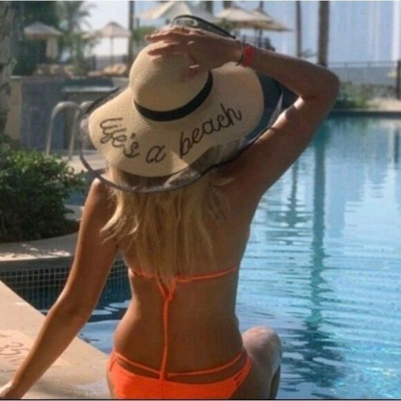 Boho sequin straw hat - Picture 1 of 4
